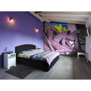 Murando DeLuxe Graffiti - fialové Rozměry (š x v) a Typ: 150x105 cm - vliesové