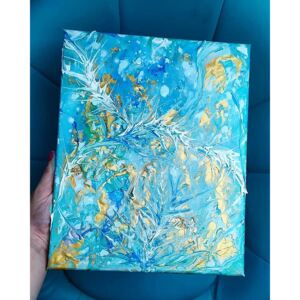 Ručně malovaný obraz Lucie Říská - Ztracena v modré