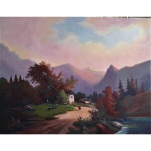 Ručně malovaný obraz Miloslav Teplý - Alpská krajina
