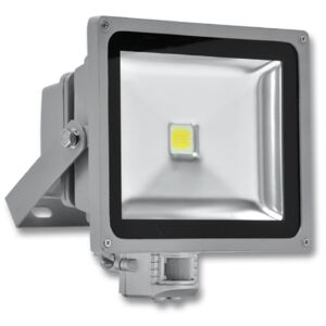Ecolite RLEDF02-30W/PIR/5000 LED reflektor s PIR,COB,30W,5000K,IP44, šedý stříbrná mat