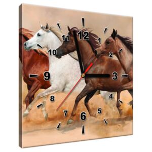 Tištěný obraz s hodinami Stádo nádherných koní ZP2062A_1AI