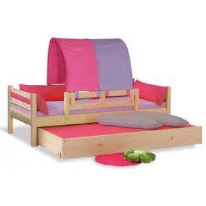 Dětská postel jednolůžko DOMINO se zábranou D902 - RF, masiv smrk
