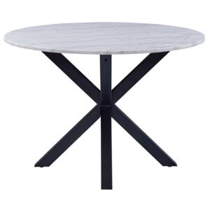 SCANDI Bílý mramorový jídelní stůl Cody 110 cm