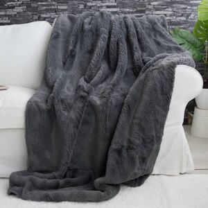 XPOSE® Kožešinová deka/přehoz LUXURY - tmavě šedá 140x200 cm