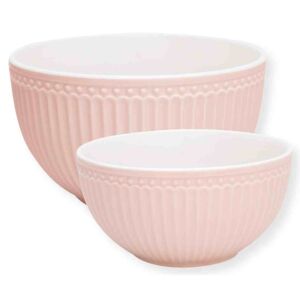 GreenGate Sada dvou porcelánových misek Alice Pale Pink