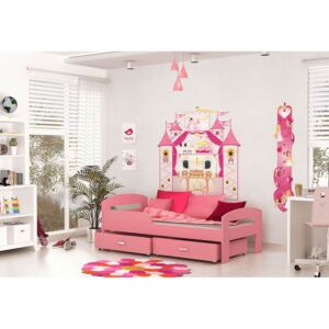Dětská postel GRES, color, 160x80, růžový