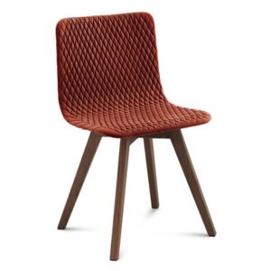 SET - Židle Flexa-Lx (Židle - podnož z jasanového dřeva, sedák čalouněný, přední strana prošívaná: pruhy nebo diamantový vzor - SET - 2 kusy - vhodná 