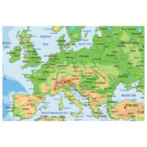 Evropa mapa na korku (90x60 cm) - Murando DeLuxe