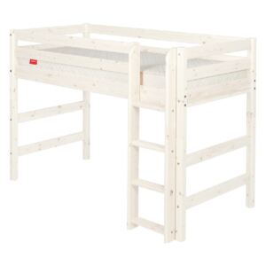 Bílá dětská vyšší postel z borovicového dřeva Flexa Classic, 140 x 200 cm