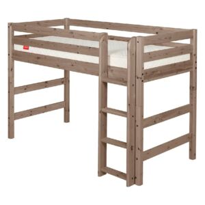 Hnědá dětská vyšší postel z borovicového dřeva Flexa Classic, 140 x 200 cm