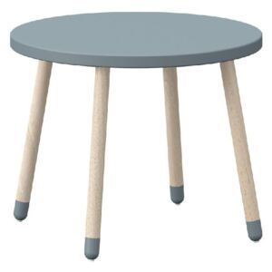 Modrý dětský stolek s nohami z jasanového dřeva Flexa Dots, ø 60 cm