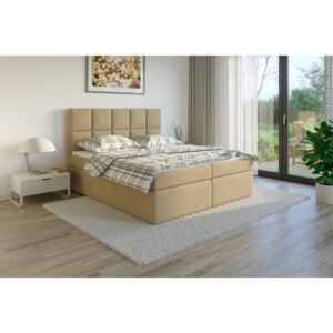 CONTEZZA Čalouněná postel TENANG Boxsprings, béžový semiš Rozměr: 160 x 200 cm