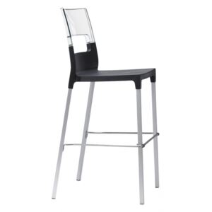 SCAB - Barová židle DIVA vysoká - transparentní-antracitová/hliník
