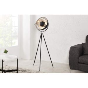 Černo-stříbrná stojanová lampa Big Studio 140 cm »