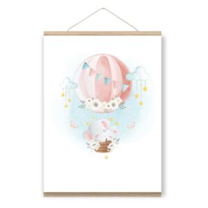 Plakát do dětského pokoje - králíček a slon A4