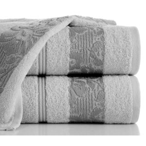 Bavlněný froté ručník s bordurou VIKI 50x90 cm, stříbrná, 500 gr Mybesthome Varianta: ručník - 1 kus 50x90 cm