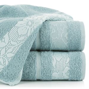 Bavlněný froté ručník s bordurou VIKI 50x90 cm, světle modrá, 500 gr Mybesthome Varianta: ručník - 1 kus 50x90 cm