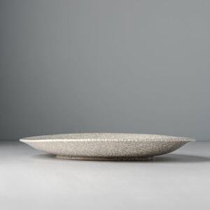 MADE IN JAPAN Velký mělký talíř 25 cm bílo šedý, Vemzu