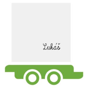 Vagónek s tabulí na fixy - samolepka na zeď