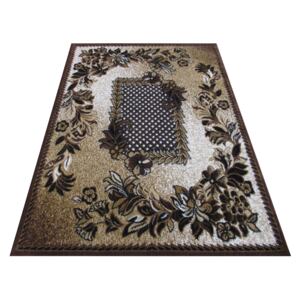 Kusový koberec BCF Alfa 01 Květy hnědý Rozměr: 80x150 cm