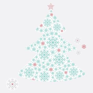 Samolepka na zeď Vánoční strom decorate Barva: tyrkysová - korálová - pho136, Rozměr: vánoční stromek decorate L 60 x 64 cm