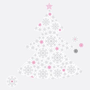 Samolepka na zeď Vánoční strom decorate Barva: šedá-růžová -pho136, Rozměr: vánoční stromek decorate L 60 x 64 cm