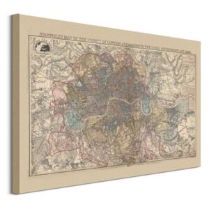 Obraz na plátně Stanfords Mapa Londýna 1888 80x60cm WDC100332