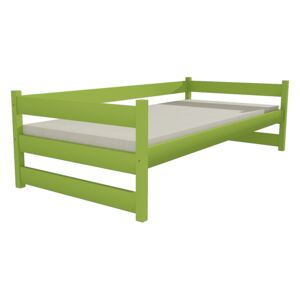 Dřevěná postel DP 023 borovice masiv 90 x 200 cm zelená