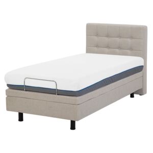 Čalouněná postel béžová elektricky polohovací 90x200 cm DUKE