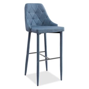 Moderní barová židle s čalouněním v barvě denim KN398-VYPRODEJ | NAKUP-NABYTEK.cz