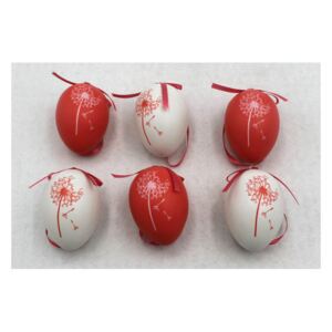 Autronic Vajíčka plastová 6cm, 6 kusů v sáčku, barva červená a bílá, cena za sáček VEL5049-RED