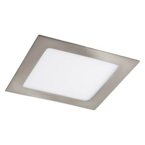 Podhledové LED stropní osvětlení, 12W, teplá bílá, 17x17cm, hranaté, chromované