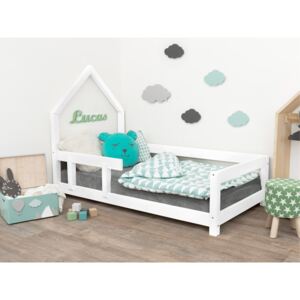 Benlemi Dětská postel domeček POPPI s bočnicí Barva: Bílá, Rozměr: 90 x 200 cm, Strana: Vlevo