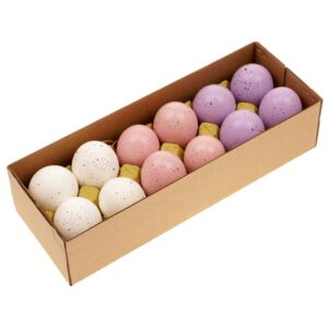 Kropenatá vajíčka, bílo-růžovo-fialová kombinace, cena za 12ks v krabičce. Pravá VEL6009