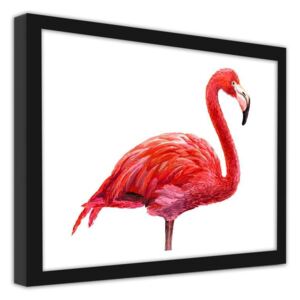 CARO Obraz v rámu - A Realistic Illustration Of A Flamingo 40x30 cm
