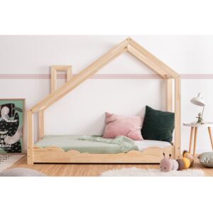 Domečková postel z borovicového dřeva Adeko Luna Drom, 80 x 190 cm
