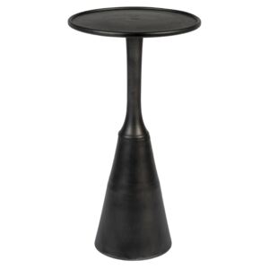 White Label Living Černý kovový kulatý odkládací stolek WLL NOAH 35 cm