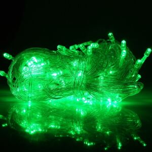 LED světelný řetěz vnitřní - 18m, zelená, 360 diod, transparentní kabel