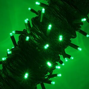 LED světelný řetěz vnitřní - 18m, zelená, 180 diod, černý kabel