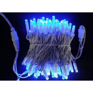 LED světelný řetěz vnitřní - 18m, modrá, 180 diod, bílý kabel