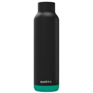 Quokka, Nerezová láhev Solid, 630 ml, černá/zelená, Q11802