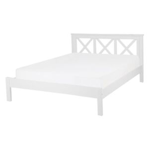 Dřevěná bílá postel 140 x200 cm TANNAY