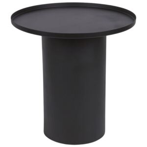Černý kovový odkládací stolek LaForma Fleksa Ø 45 cm