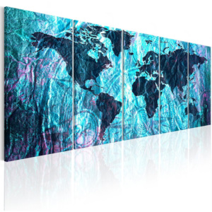 Murando DeLuxe Pětidílný obraz - mapa světa 150x60 cm