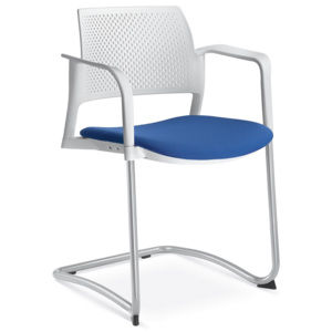 LD SEATING Konferenční židle DREAM+ 101-WH/B-N2, kostra šedá, bílé područky