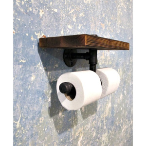 Dvojitý držák toaletního papíru - Smrk / Opalovaný / Olej