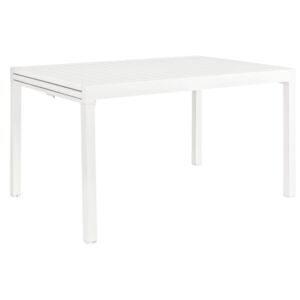 Bílý kovový zahradní rozkládací jídelní stůl Bizzotto Pelagisu 135-270 x 90 cm