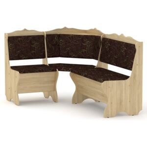 Rohová lavice SYRIE (Materiál potahu: tkanina - boston chocolate, Provedení: dub sonoma)