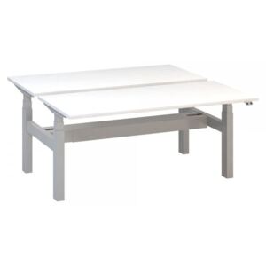 Stůl ProOffice Ergo Up DUO 160 cm, šedá podnož bílá