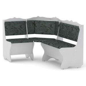 Rohová lavice SYRIE (Materiál potahu: tkanina - boston grey, Provedení: bílá)